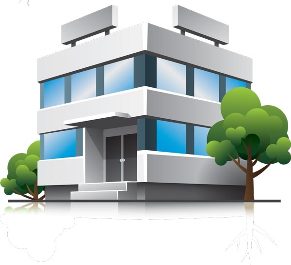 Office Building Clipart 3d. 3D houses and office buildings