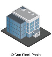 ... Office building isometric - Business modern 3d urban office.