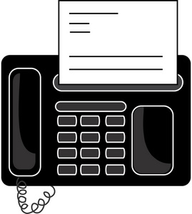 Office Fax Machine Clipart Image: Office Fax Machine with a fax emerging
