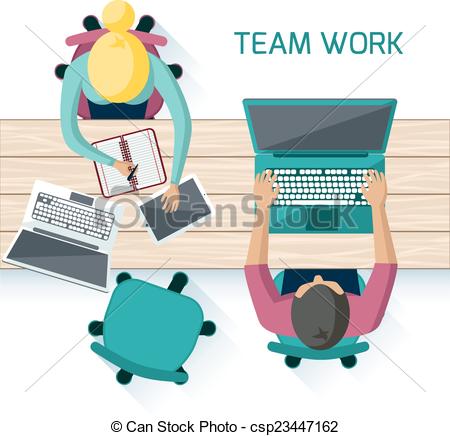 Office workers on meeting and brainstorming - csp23447162