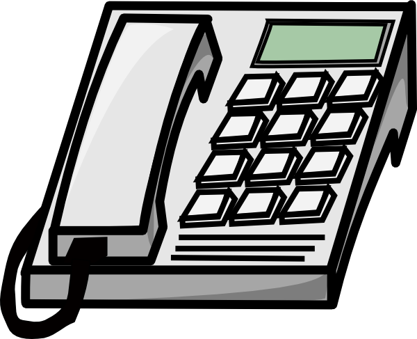 Office telephone clipart black and white