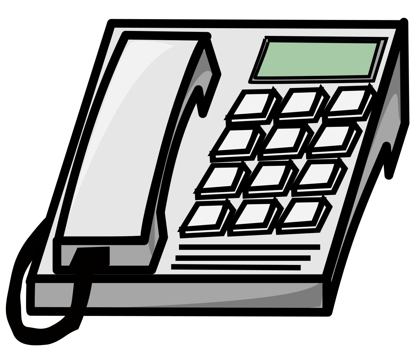 Office Telephone Clipart Blac - Telephone Clip Art