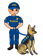 Police dog jumping Stock Imag