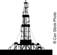 Oil rig silhouettes Clip Art Vectorby Kotkoa33/1,156; Oil rig silhouette isolated on white background. - Oil rig.