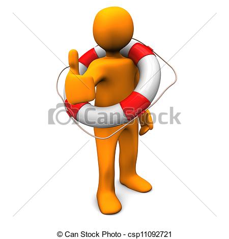 ... OK Lifeguard - Orange cartoon character as lifesaver with... OK Lifeguard Clip Artby ...
