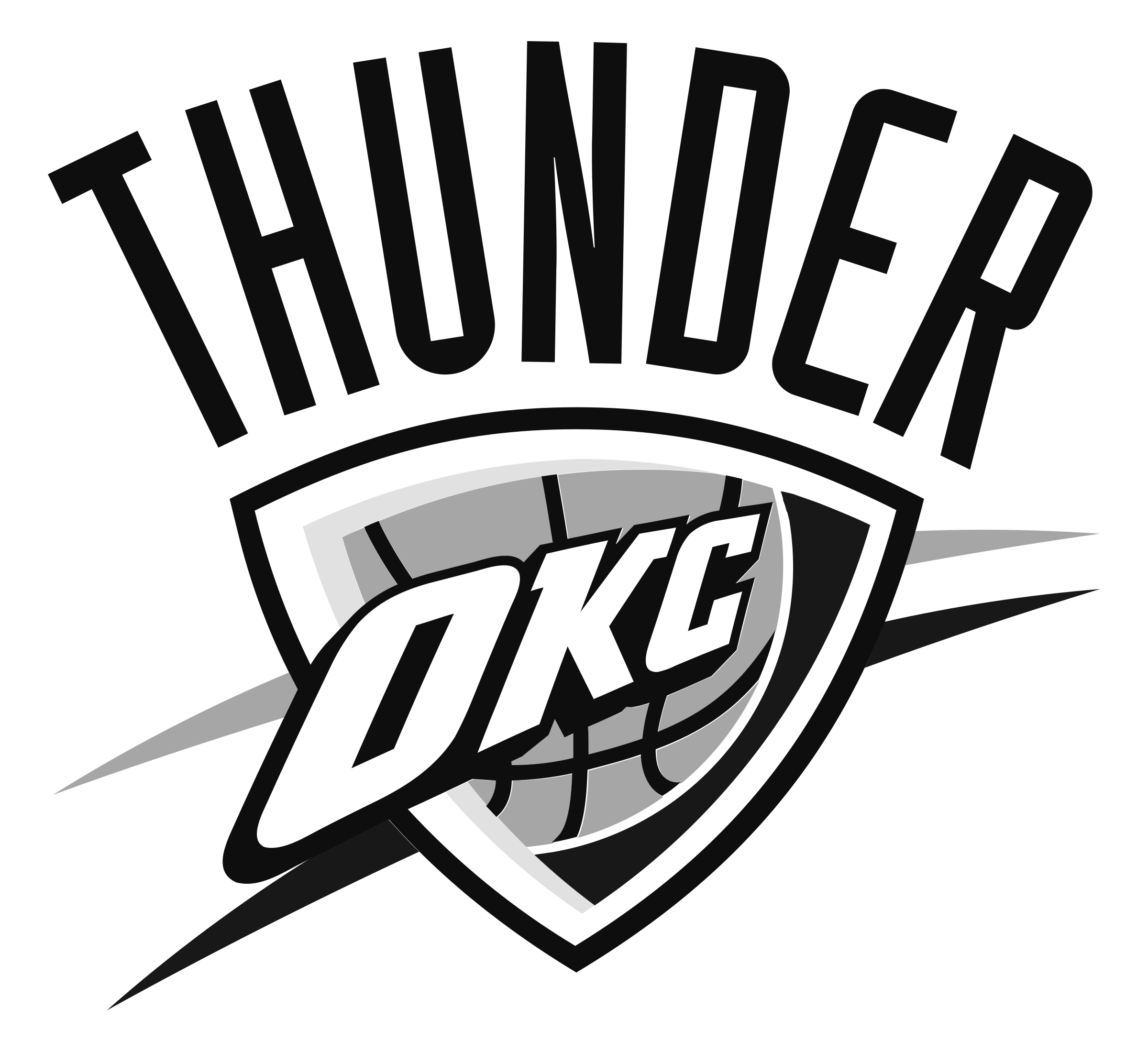 Oklahoma City Thunder logo black and white