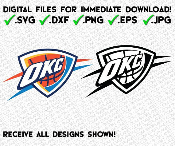 OKLAHOMA CITY THUNDER svg logo 5 file formats (svg, dxf, png, eps, jpg)  download instantly! image vector clipart files for cricut silhouette