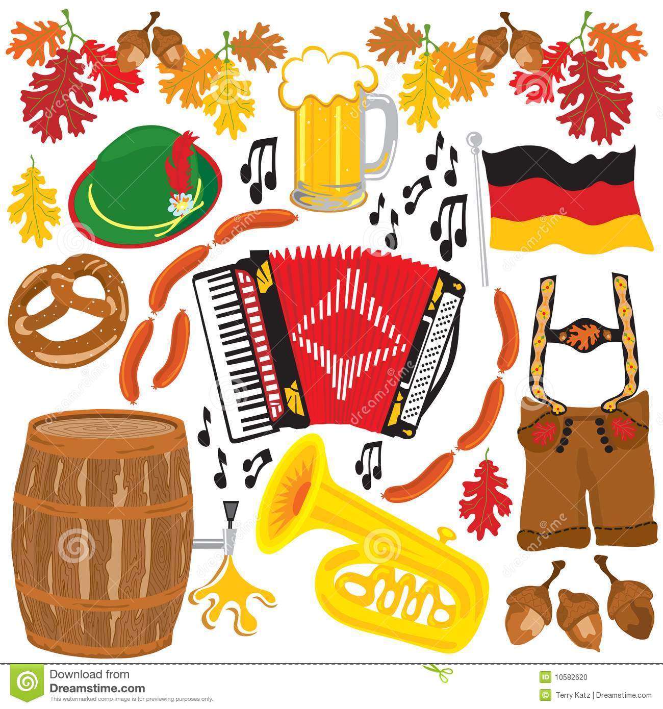 Oktoberfest party clipart elements Stock Photo