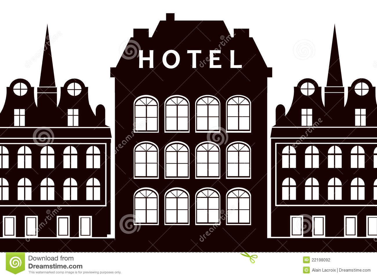 Old Fashioned Hotel With Hote - Hotel Clipart