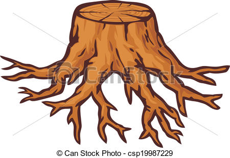 ... old tree stump with roots - Roots Clip Art