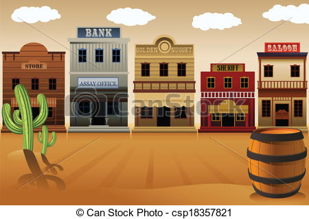 Old Western Town Csp18357821 Search Clipart Illustration Drawings