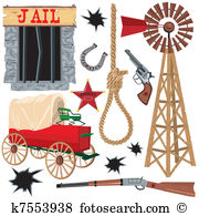 Old wild west icons - Old West Clipart