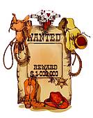 old wild west wanted poster . - Old West Clipart