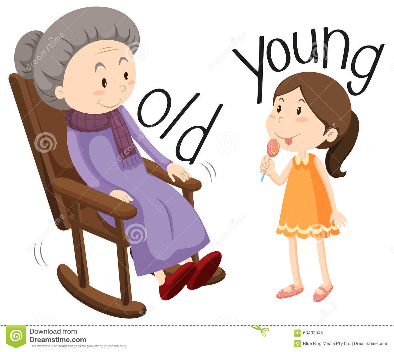 Old woman and young girl
