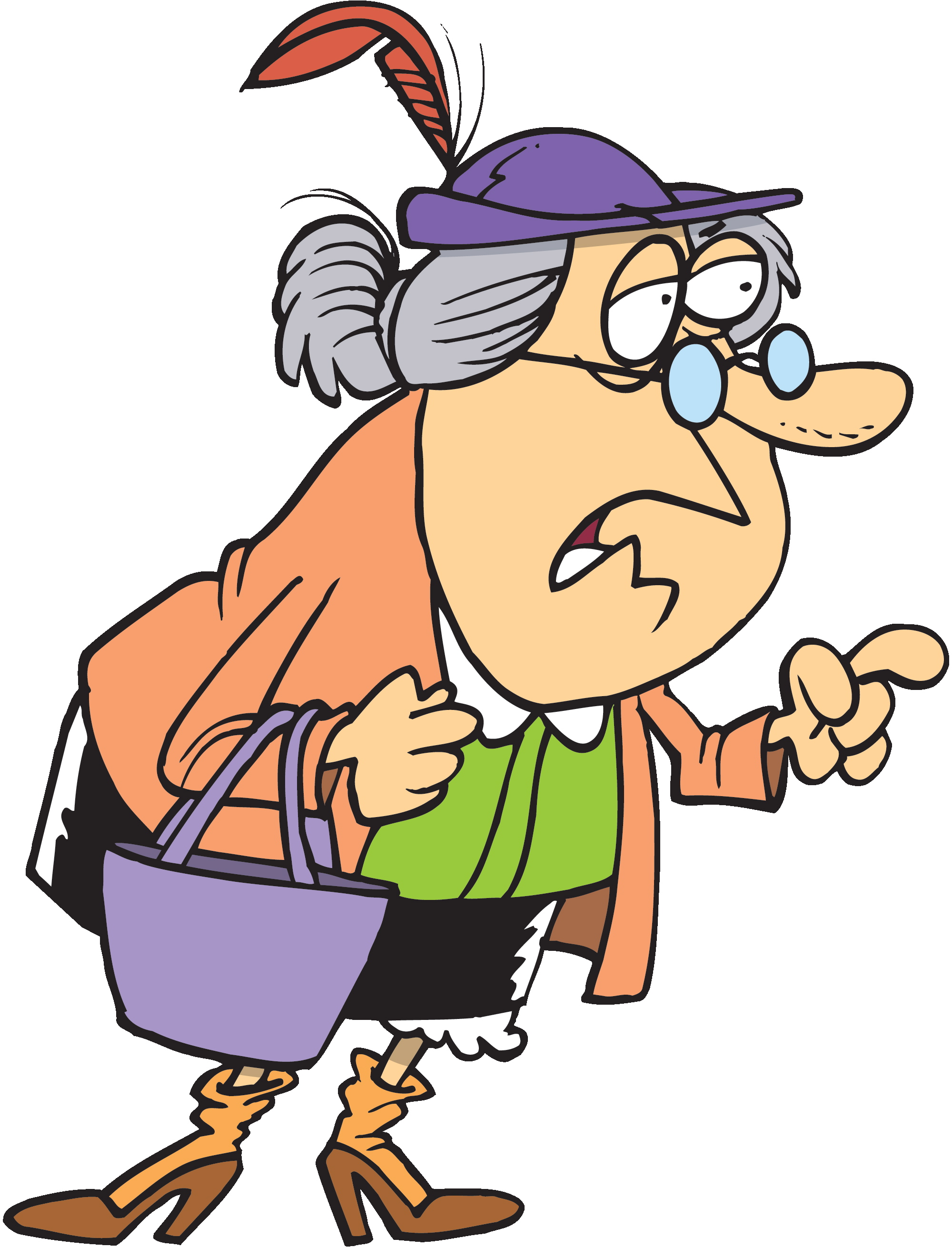 Old Woman Cartoon Clipart . - Old Lady Clip Art