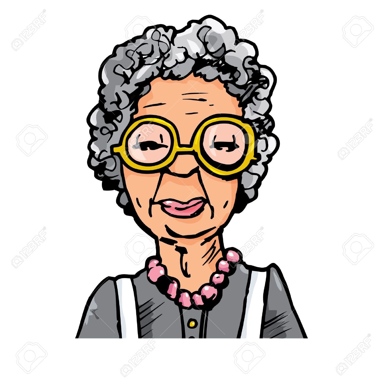 old woman: Cartoon of an old .