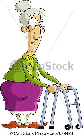 ... Old woman - The old woman on a white background, vector.
