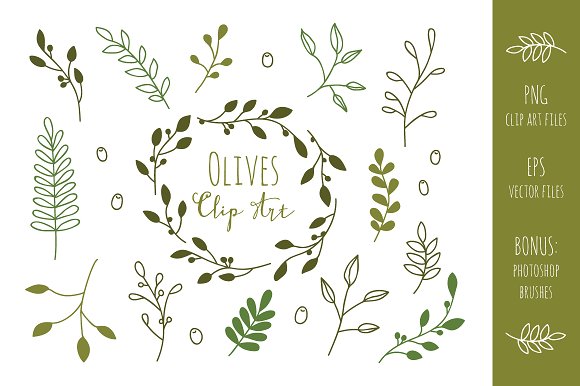 Olive Branches Clip Art and . - Olive Branch Clip Art