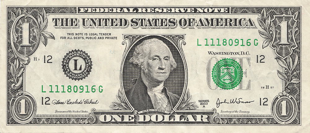 one dollar bill US . - Clipart Dollar Bill