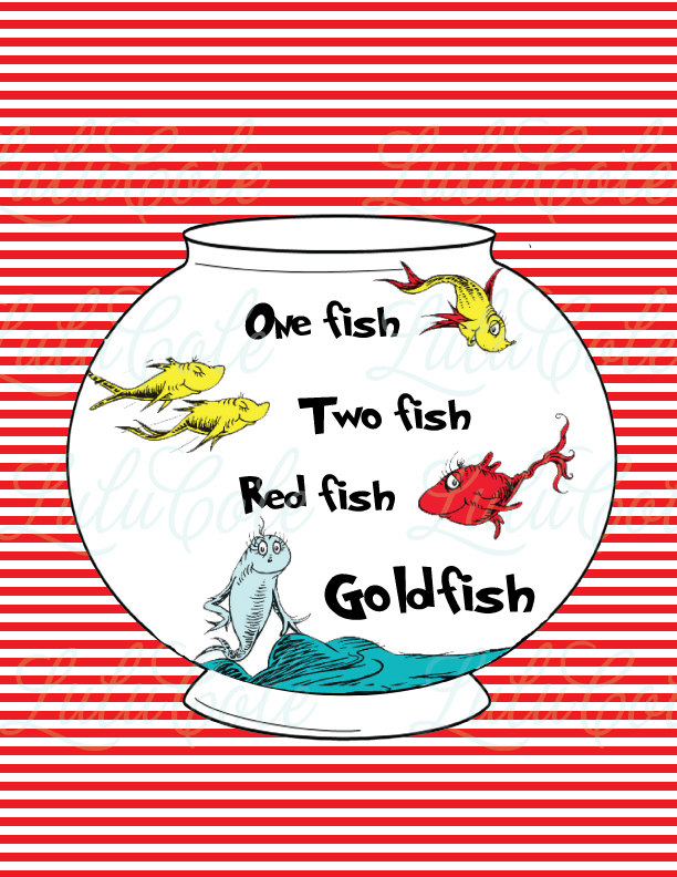 One Fish Two Fish Clip Art Instant Download One Fish