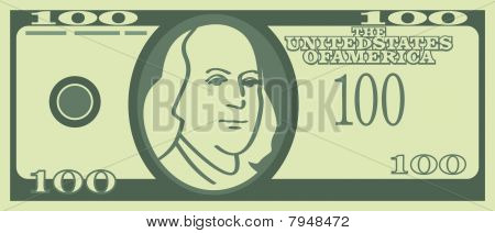 One hundred U.S. dollars (Vector)