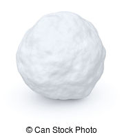 ... One snowball isolated on  - Snowball Clipart