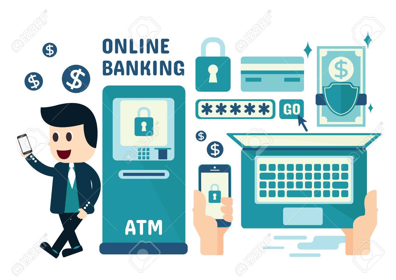 Online Banking Infographics, Flat Design Stock Vector - 45802276