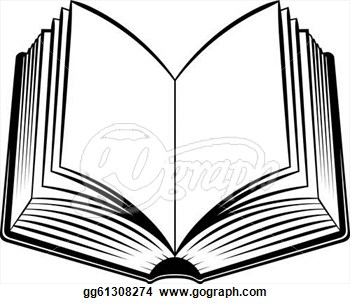 open book clipart black and white
