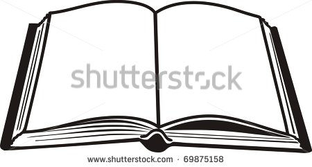 open book clipart black and white