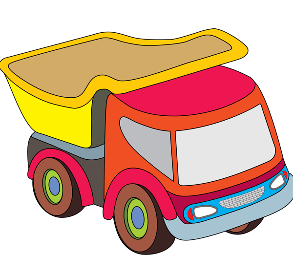 open box filled with kids toys clipart. Size: 55 Kb