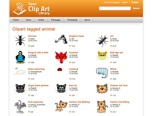 open clip art collections .