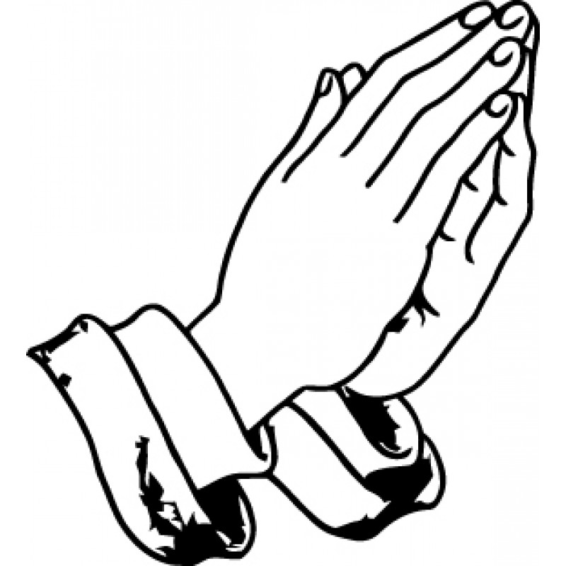 Open Praying Hands Drawing