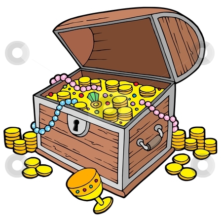 ... opened treasure chest wit