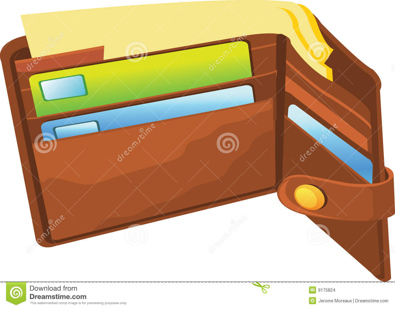 Open Wallet Illustration On A White Background