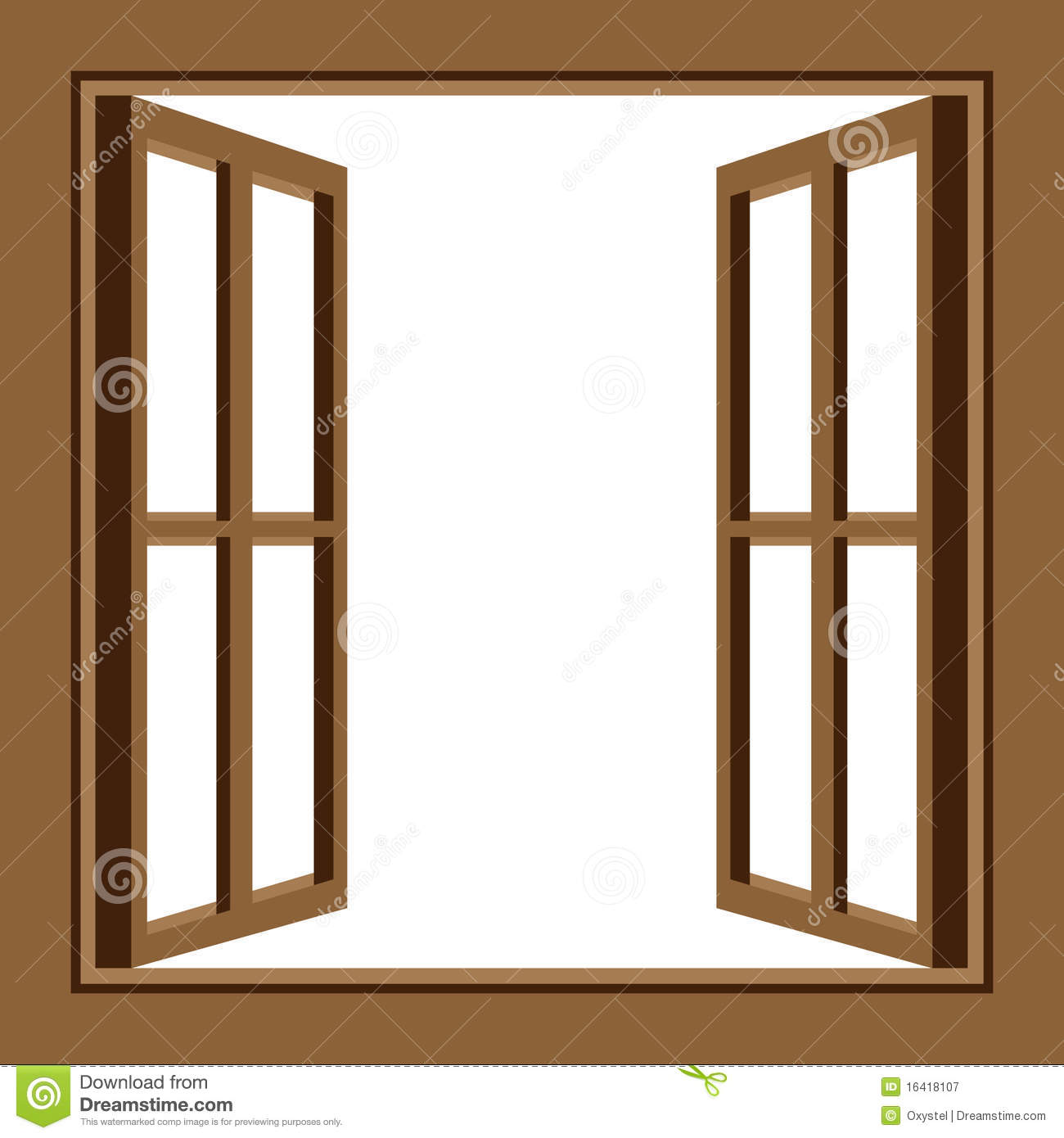 Clipart window with potted .