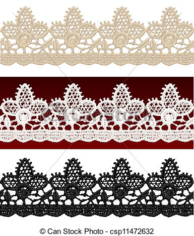 Openwork lace seamless border - Lace Border Clip Art