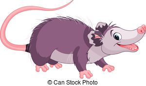 ... Opossum - Clipart illustration of cute cartoon opossum