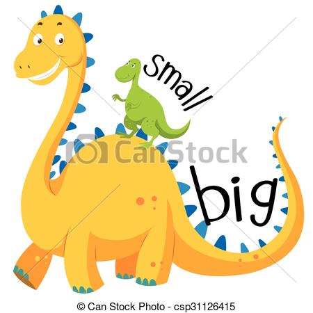 Opposite adjective big and small - csp31126415