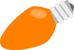 Orange Christmas Lightbulb . - Christmas Light Bulb Clip Art