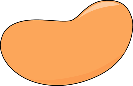 Orange Jelly Bean with a Black Outline