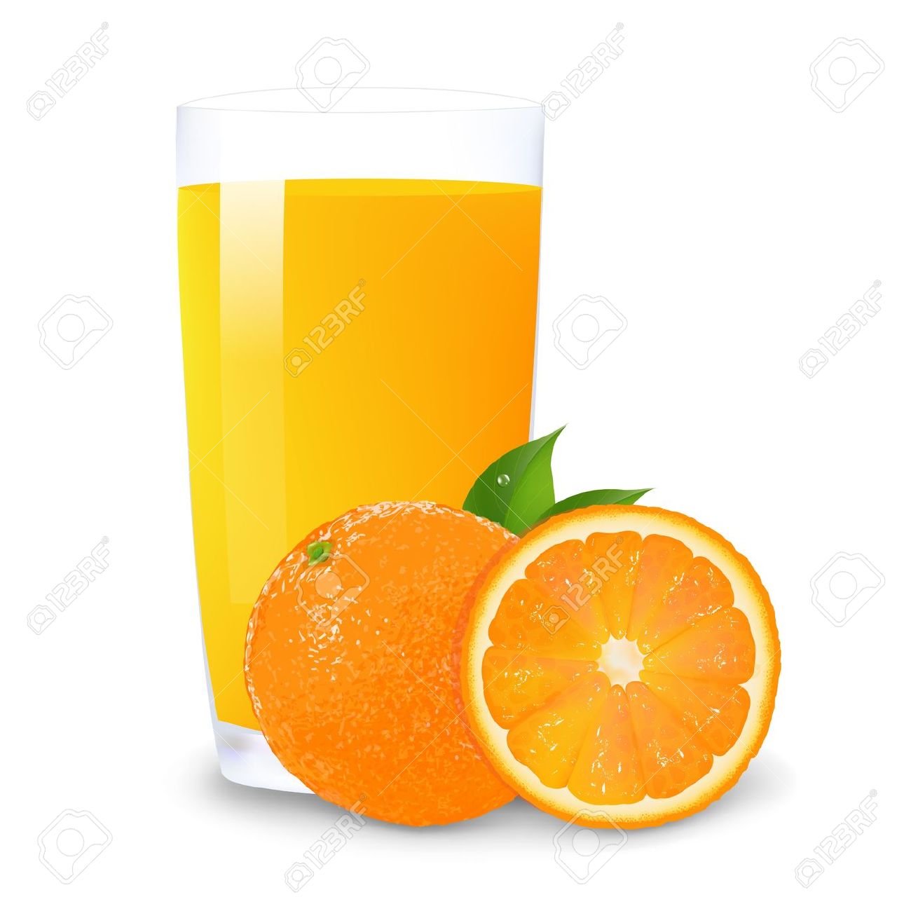 Orange Juice And Slices Of .. - Orange Juice Clipart