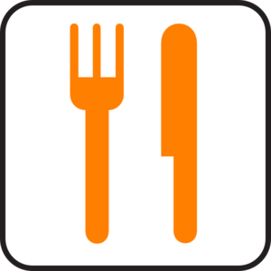 Orange Knife And Fork Clip Ar - Knife And Fork Clipart