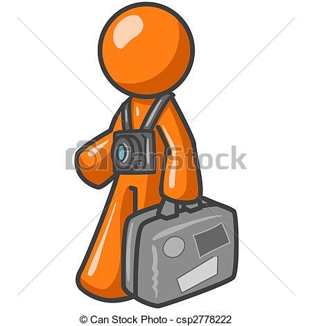 ... Orange Man Tourist - An orange man tourist carrying his.