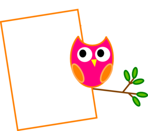 Orange Owl 2 Clip Art At Clke - Owl Border Clip Art