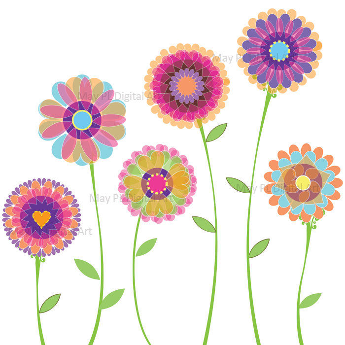 Orange Pink Flowers Clipart S - Free Clipart Flowers