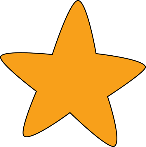 Orange Rounded Star - Clip Art Stars