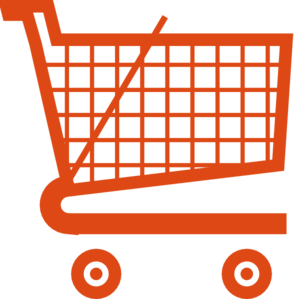 Orange Shopping Cart Clip Art - Grocery Cart Clipart