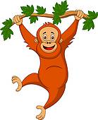 orangutan cartoon; funny orangutan ...