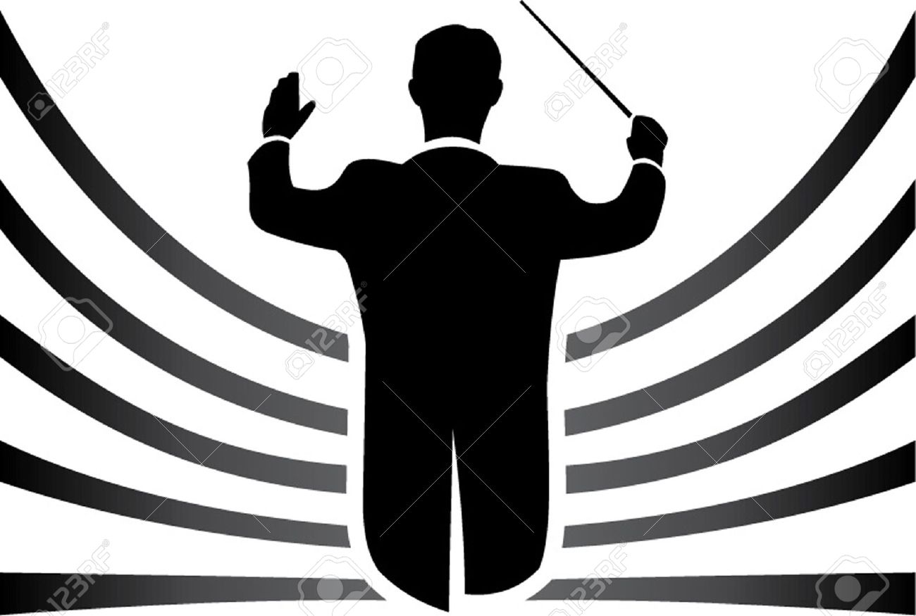 orchestra conductor: black and .