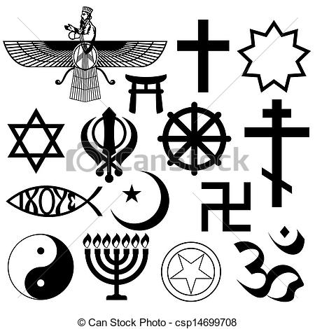 Oriental Sacral Religious Symbols Clip Art Vectorby CANopus4/7,639; Religious symbols - Religious signs and symbols. The.